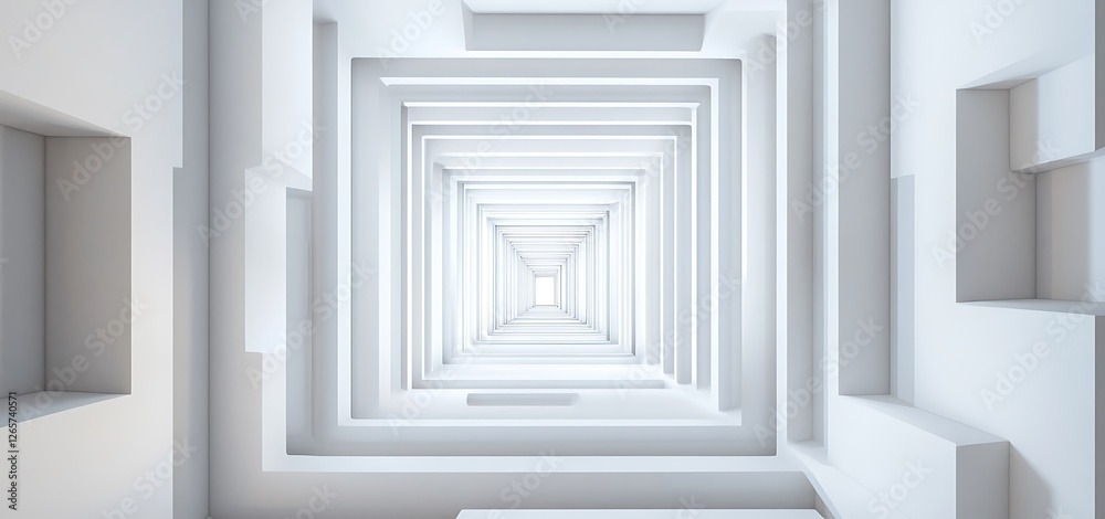 Obraz premium Minimalist abstract White background with white pattern of architectural elements