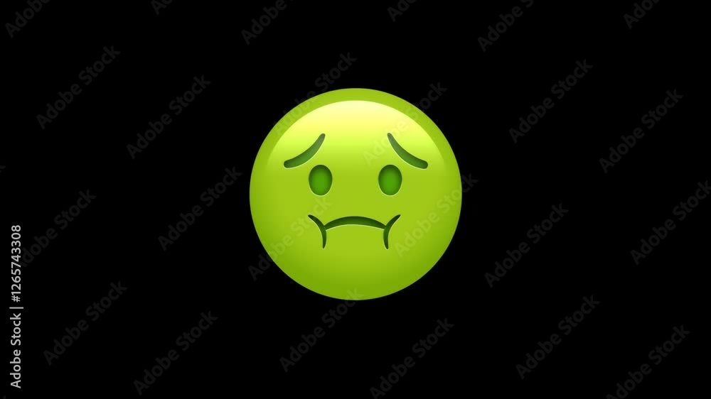 Featuring a nausea emoji with a green face that expresses feelings of sickness, this visual is ideal for sharing emotions related to discomfort or distress Featuring a nausea emoji with a green face that expresses feelings of sickness, this visual is ideal for sharing emotions related to discomfort or distress