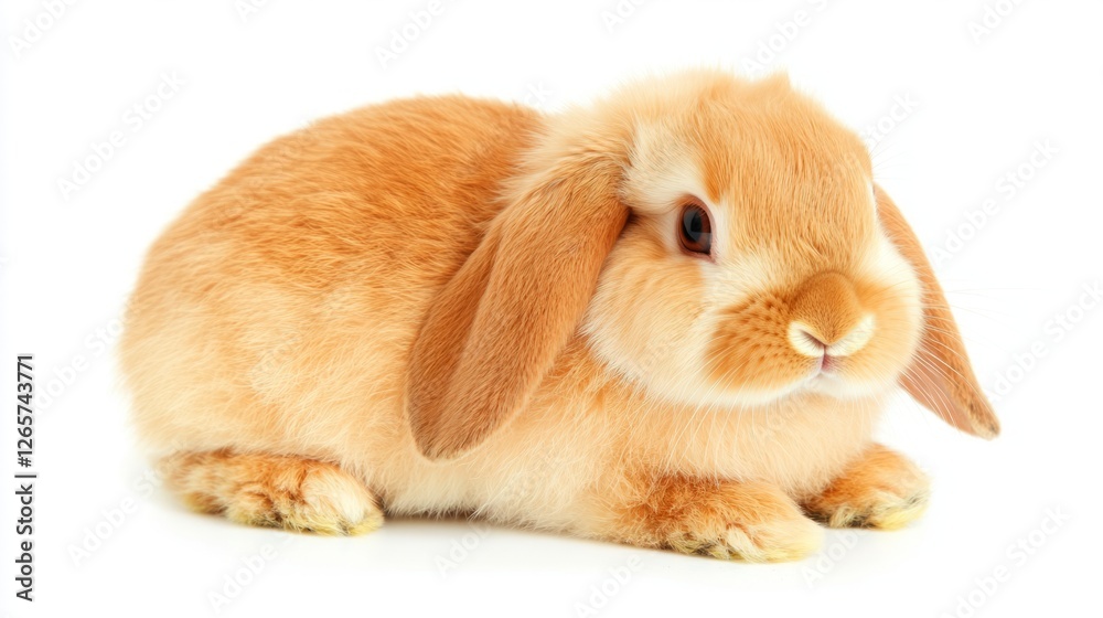 Adorable rabbit in close-up, centered on white background, symbolizing purity and innocence. Adorable rabbit in close-up, centered on white background, symbolizing purity and innocence.