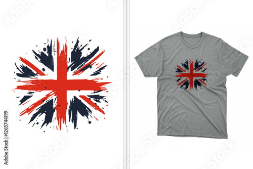 UK flag vector illustration t-shirt design template and artwork