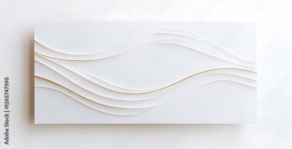 Fototapeta premium Modern minimalist abstract White background with simple golden lines, a simple and elegant background
