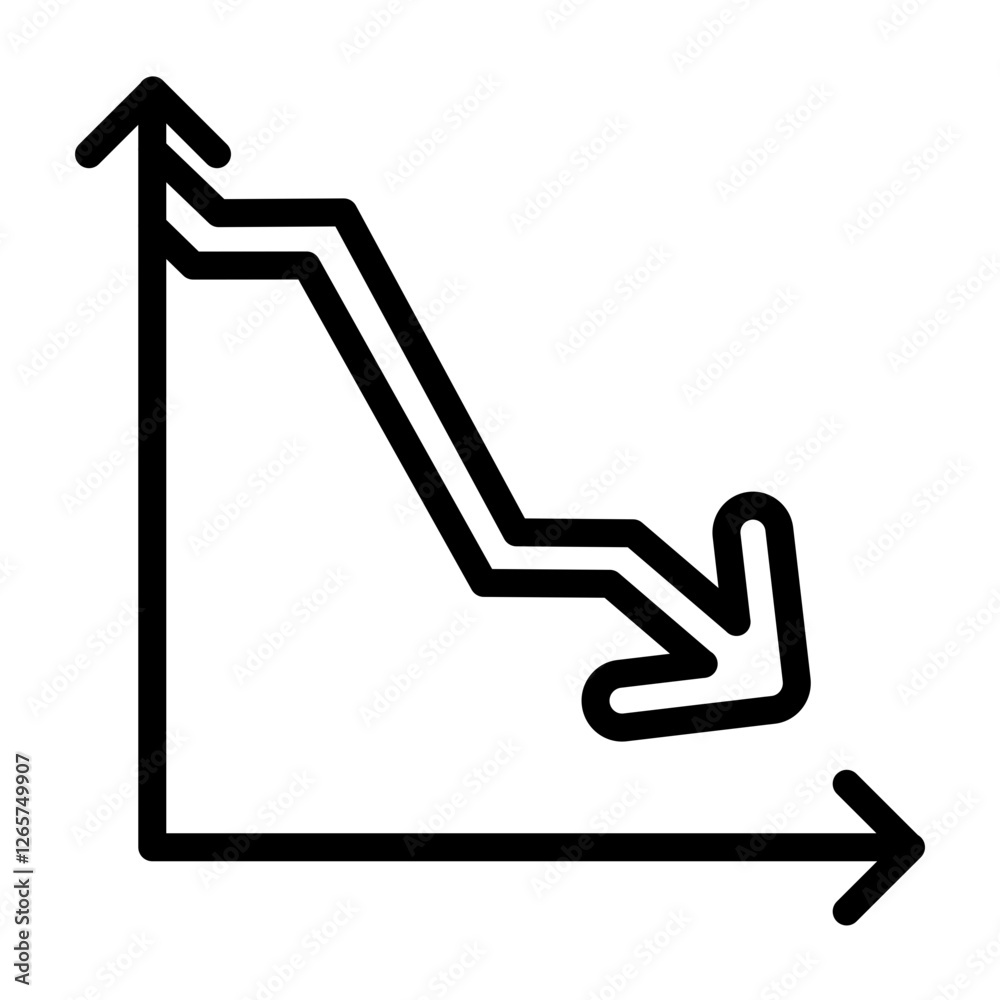 Downward Trend Vector Line Icon Design Downward Trend Vector Line Icon Design