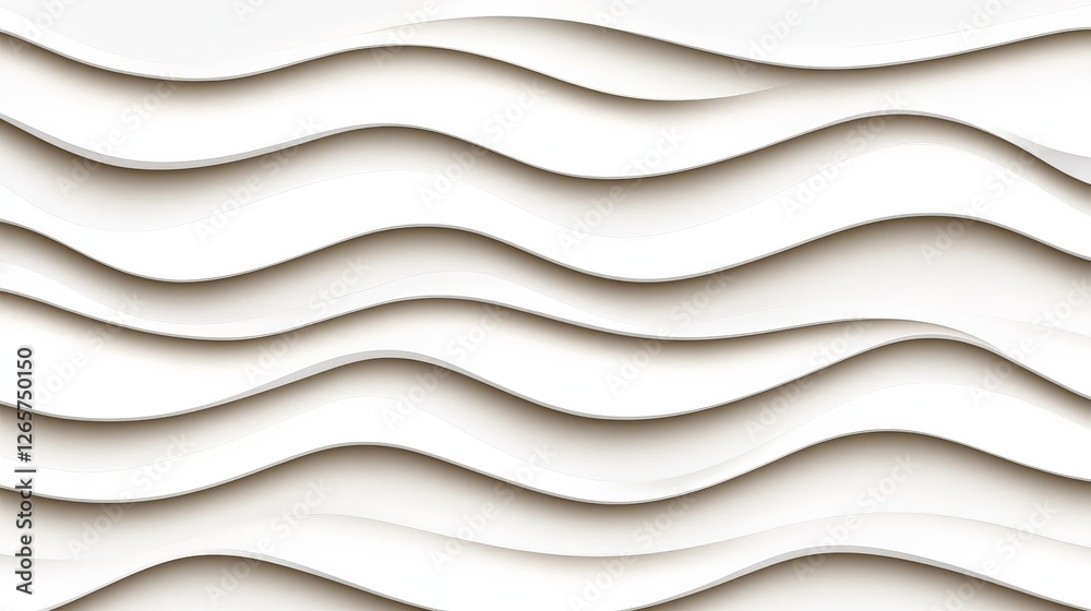 Dynamic 3D Illustration of Illuminated White Waves in Motion Dynamic 3D Illustration of Illuminated White Waves in Motion