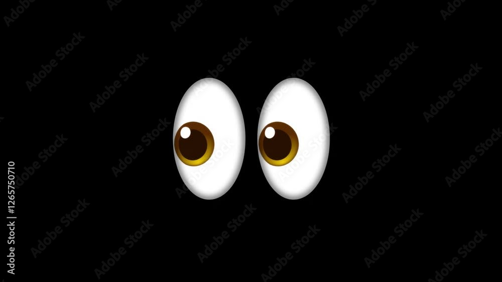 Two bright eyes emoji display curiosity and awareness, ready to engage viewers with their playful and expressive nature suitable for diverse creative uses