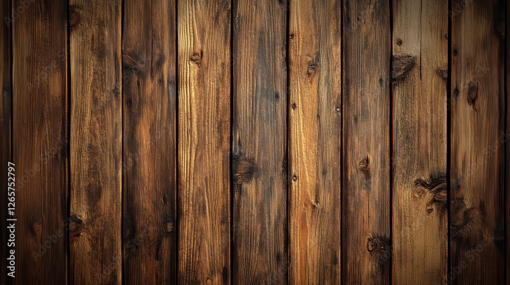 Fototapeta premium A close-up of rustic wooden planks showcasing rich textures and earthy tones, perfect for backgrounds or interior design themes.
