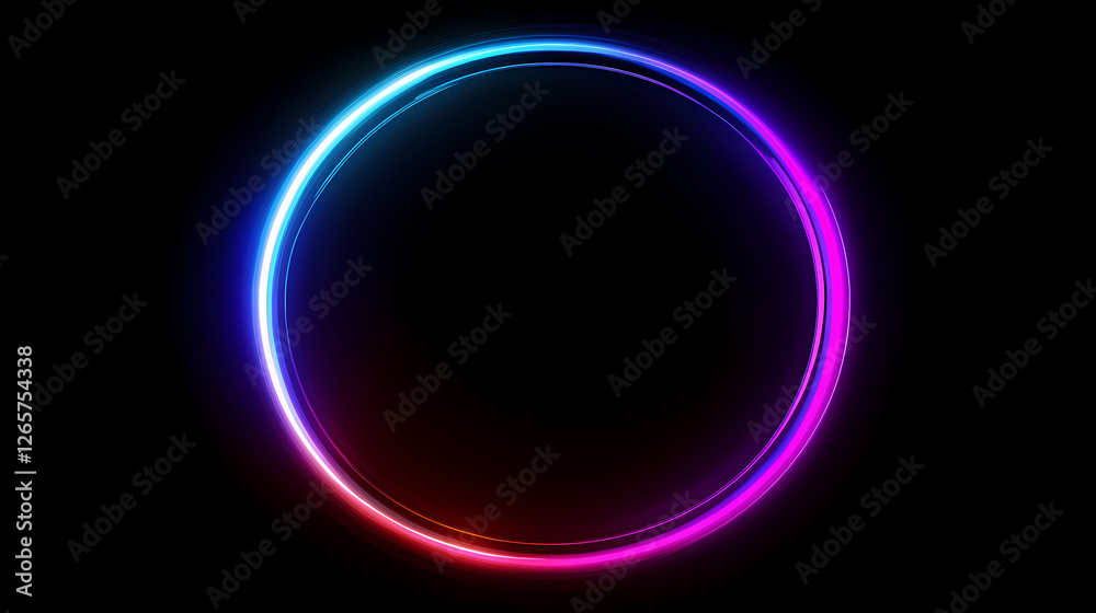 Neon Light Pattern with Blue-Purple Gradient on Black Background Neon Light Pattern with Blue-Purple Gradient on Black Background