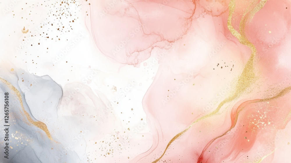 Fototapeta premium A stunning abstract background featuring soft pink and peach hues blended with hints of gold, creating an elegant and dreamy atmosphere.