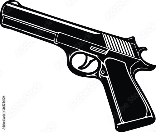 Silhouette vector of gun