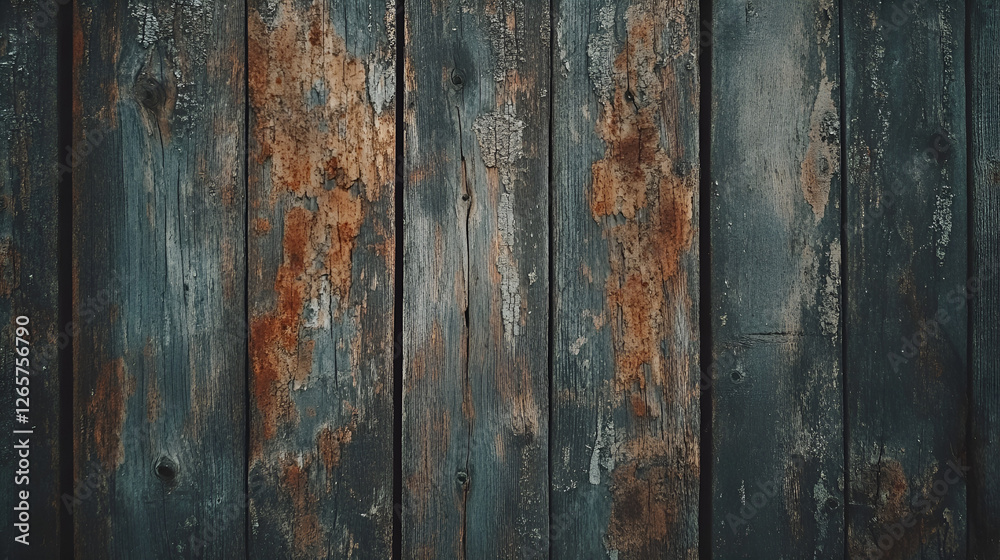 Aged rustic wooden planks with peeling paint Aged rustic wooden planks with peeling paint