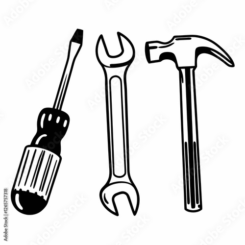 set of tools isolated on white