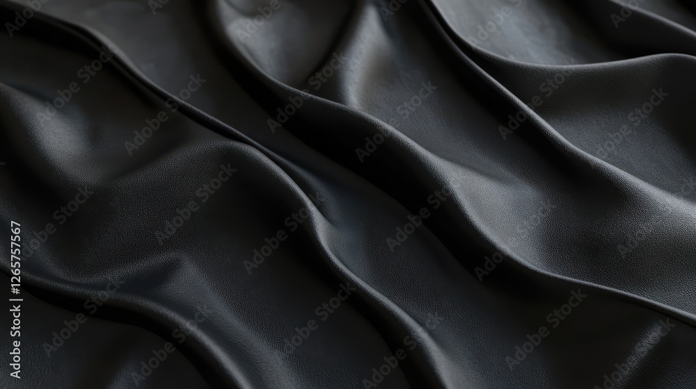 A close-up view of dark, textured fabric exhibiting elegant waves and folds, conveying a sense of luxury and sophistication. A close-up view of dark, textured fabric exhibiting elegant waves and folds, conveying a sense of luxury and sophistication.