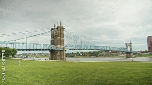 Downtown Cincinnati Skyline Bridge Video photo