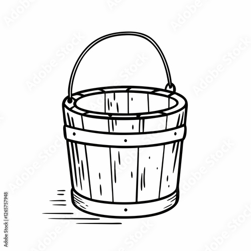 vector illustration of a metal bucket