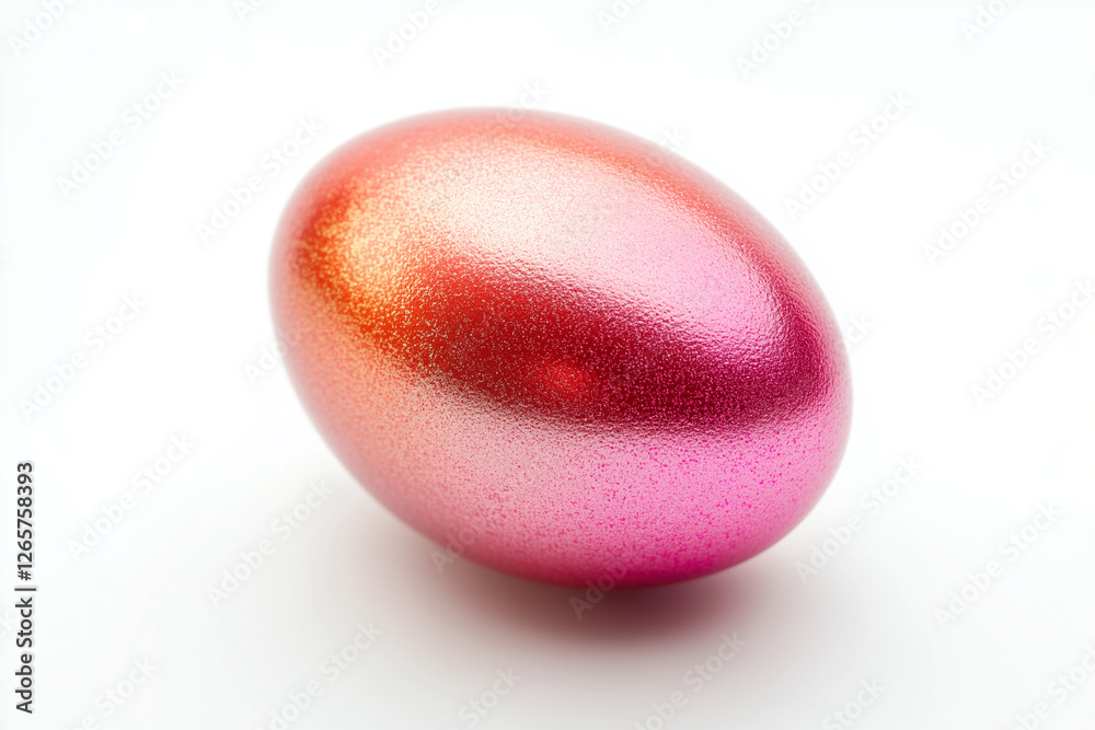 shiny gloss mirroring glass ceramic pink easter egg with a gradient effect fading to pink isolated on white shiny gloss mirroring glass ceramic pink easter egg with a gradient effect fading to pink isolated on white