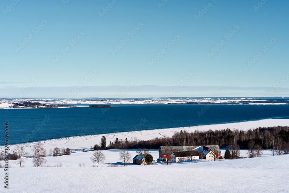 Photography from the cultural landscape of Toten with Lake Mjøsa, Norway, a day in February 2025. Photography from the cultural landscape of Toten with Lake Mjøsa, Norway, a day in February 2025.