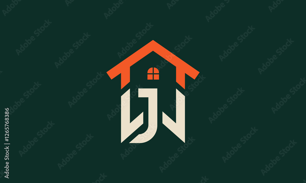 Fototapeta premium jw or wj house monogram logo design