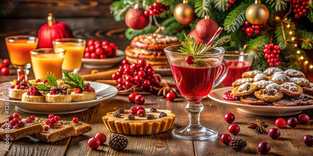 Festive Holiday Table Setting: Delicious Treats & Sparkling Cocktails Festive Holiday Table Setting: Delicious Treats & Sparkling Cocktails