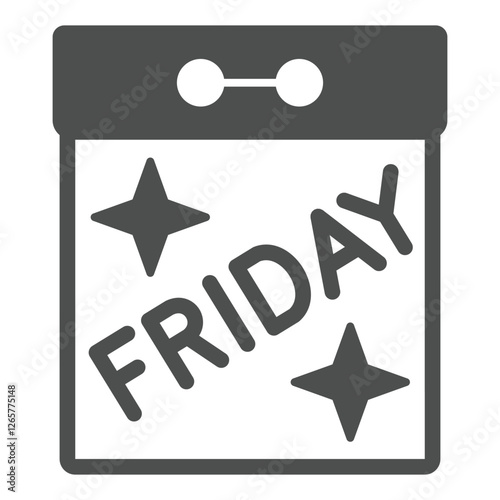 Calendar last friday date solid icon, black friday sale concept. Vector graphics. Appointment sign on white background, glyph style icon for mobile or web design.