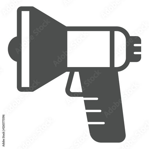 Electric horn with loudspeaker solid icon, advertizing tool concept. Vector graphics. Loud speaker device sign on white background, glyph style icon for mobile or web design.