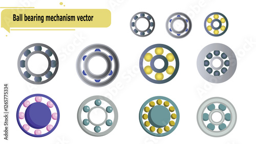  Ball bearing mechanism vector