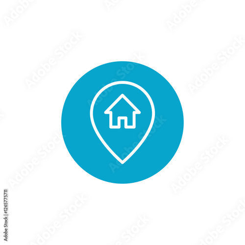 home location icon Simple thin line stroke vector