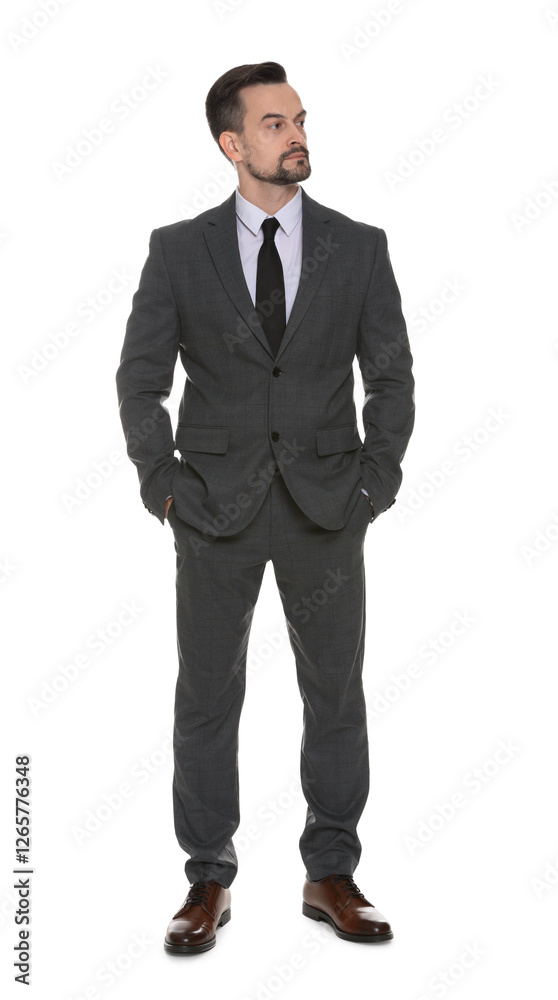 Confident man in classic suit on white background Confident man in classic suit on white background
