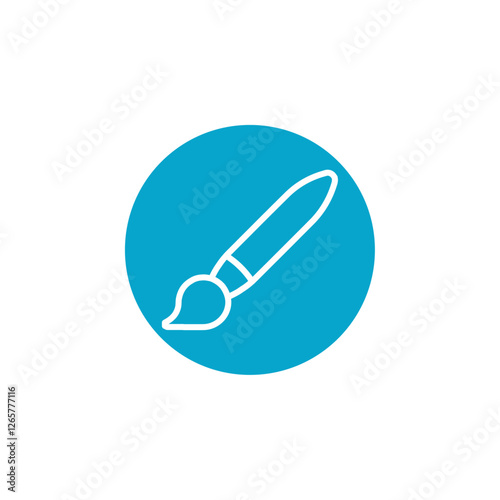 paint brush icon Simple thin line stroke vector