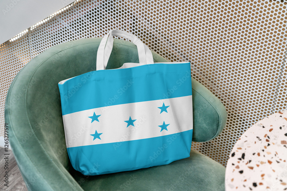 Naklejka premium Shopping bag with the flag of Honduras 3D Rendering