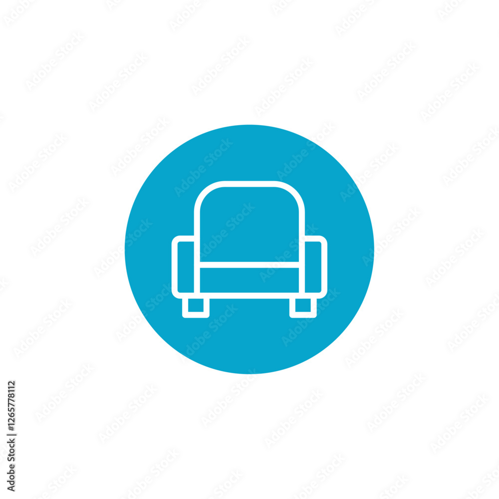 single seat sofa icon Simple thin line stroke vector single seat sofa icon Simple thin line stroke vector