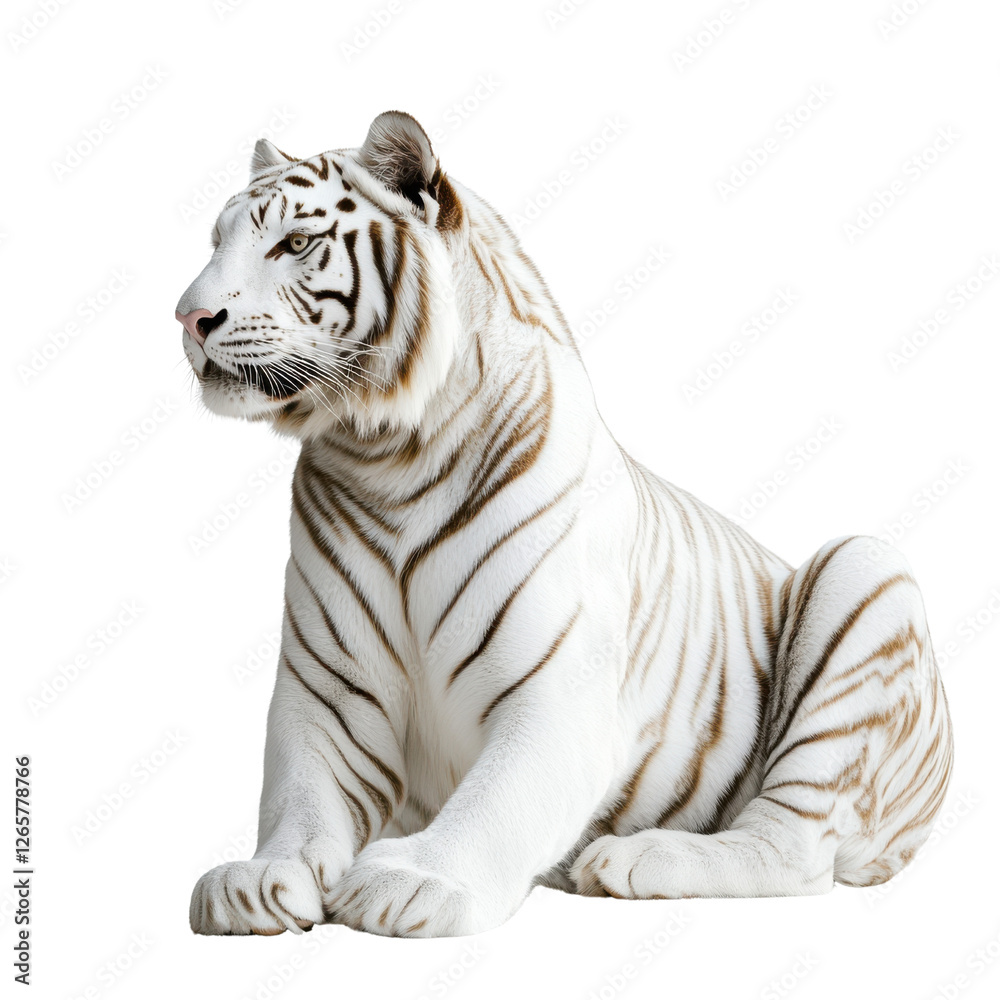 Obraz premium Transparent backgroundtiger in profile view on Transparent background showing elegance