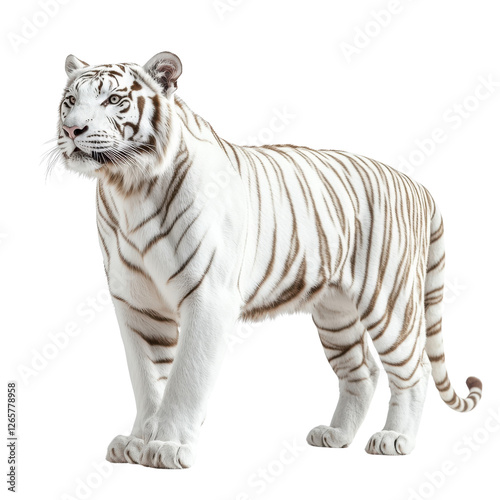 Transparent backgroundtiger in profile view on Transparent background showing elegance
