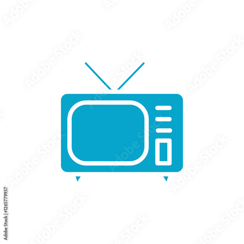 television icon Simple thin line stroke vector