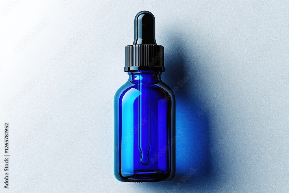 Blue Liquid in Transparent Dropper Bottle Blue Liquid in Transparent Dropper Bottle