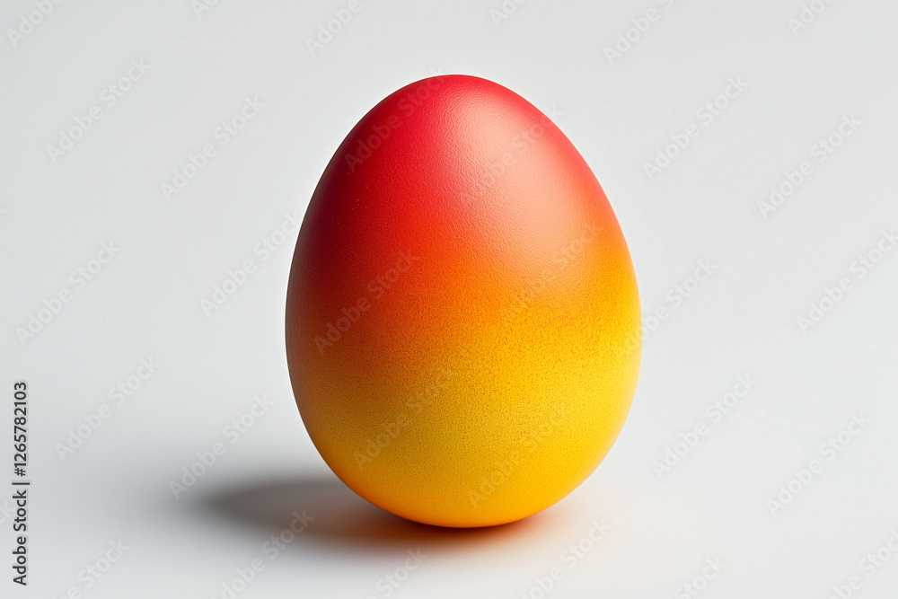 shiny matt glass ceramic orange easter egg with a gradient effect fading from red to yellow isolated on white background with blank space for custom text shiny matt glass ceramic orange easter egg with a gradient effect fading from red to yellow isolated on white background with blank space for custom text