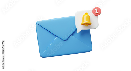 Envelope with notification new email message in the inbox web icon Isolated, PNG 