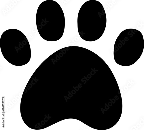 Dog paw print clip art design on plain white transparent isolated background for card, shirt, hoodie, sweatshirt, apparel, card, tag, mug, icon, poster or badge