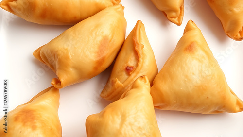 Samosa on a white background