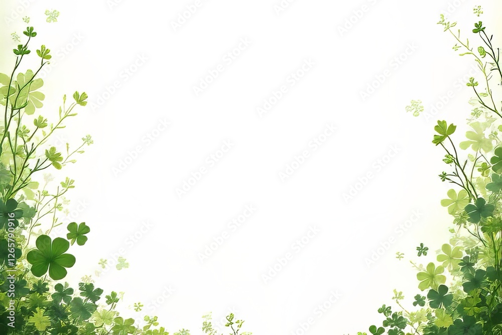 Beautiful Green Floral Border for Spring or St. Patrick's Day Design Beautiful Green Floral Border for Spring or St. Patrick's Day Design