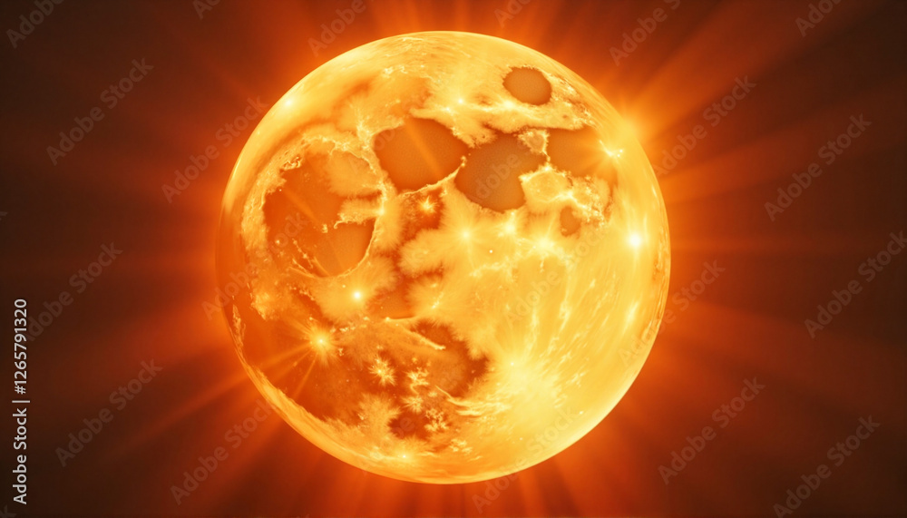 Fototapeta premium Innovative sun and moon design showcasing daylight balance, symbolism