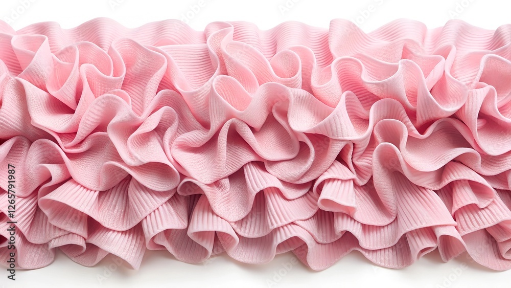 Ruffle fabric texture isolated on white background Ruffle fabric texture isolated on white background