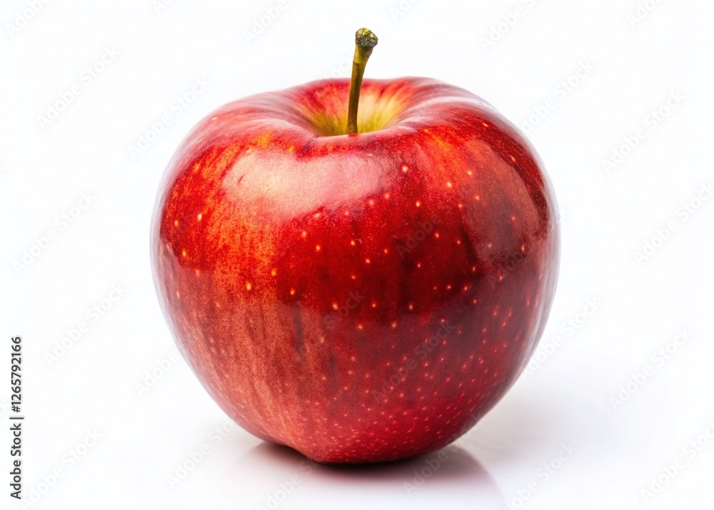 Fresh Red Apple on White Background - Juicy, Crisp, and Ripe Fresh Red Apple on White Background - Juicy, Crisp, and Ripe