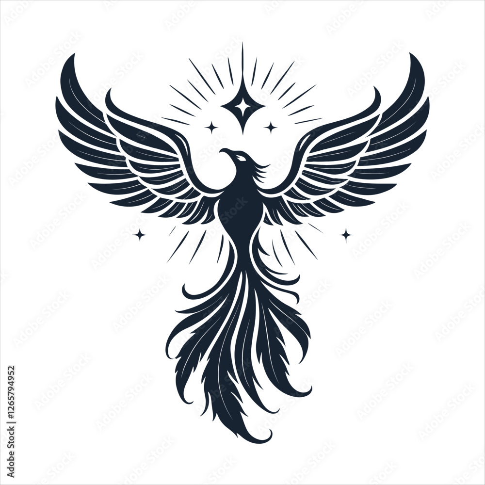 Obraz premium phoenix glow vector clip art logo design