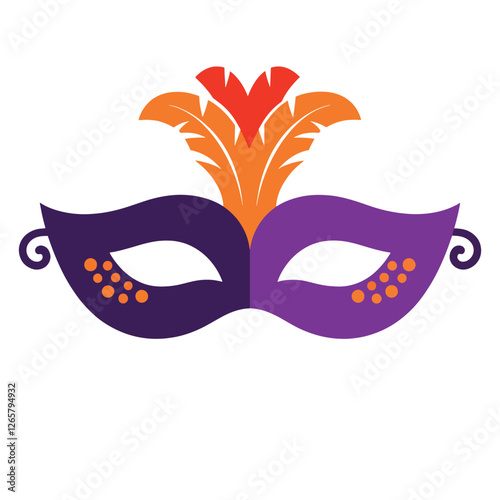 Carnival mask icon vector isolated on white background. Perfect for web and mobile app design, festive events, masquerade parties, and elegant costume themes.