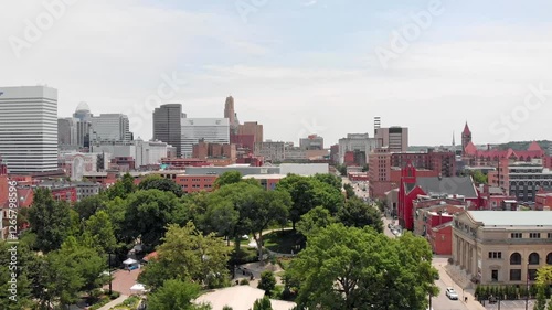 Downtown Cincinnati Skyline Drone Video