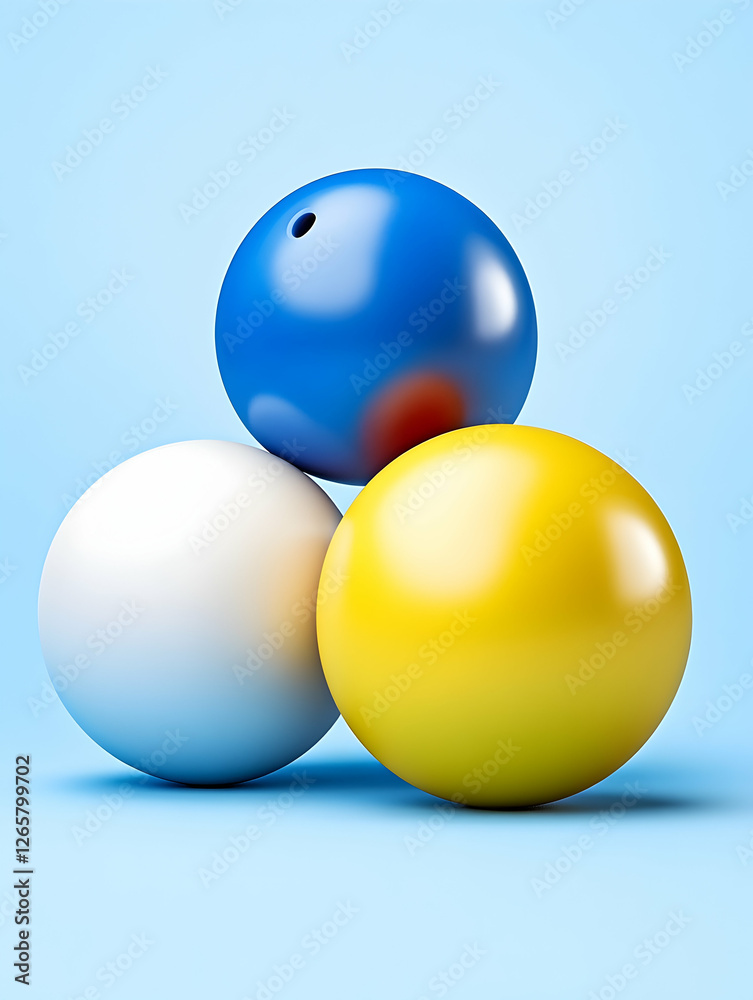 Balls stacked on pastel backdrop, representing teamwork, collaboration, and unity Balls stacked on pastel backdrop, representing teamwork, collaboration, and unity