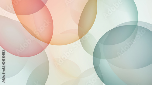 Minimalist Abstract Composition with Soft Overlapping Circles in Muted Pastel Colors – Contemporary Calming Wallpaper