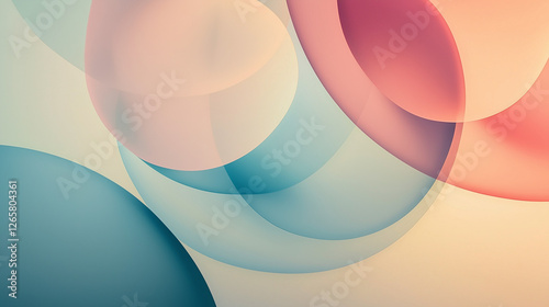 Minimalist Abstract Composition with Soft Overlapping Circles in Muted Pastel Colors – Contemporary Calming Wallpaper