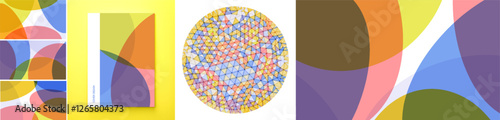 Abstract background with translucent overlapping coloured shapes. Modern design. Set of spheres. 3d vector illustration for brochure, banner, cover, card, flyer or presentation.