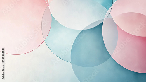 Minimalist Abstract Composition with Soft Overlapping Circles in Muted Pastel Colors – Contemporary Calming Wallpaper