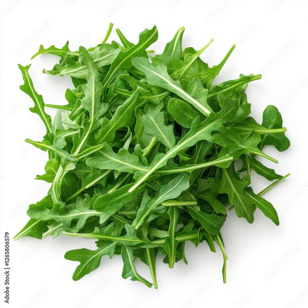 Fresh Organic Arugula Leaves on a White Background Perfect for Healthy Food or Culinary Projects Fresh Organic Arugula Leaves on a White Background Perfect for Healthy Food or Culinary Projects
